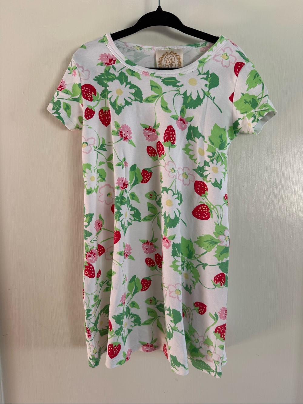 The Beaufort Bonnet Company White Strawberry & Daisy Print Casual Dress